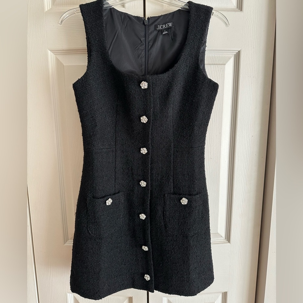 J. Crew Black Textured Lined Dress